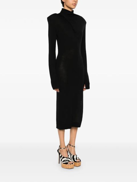 The Attico roll-neck wool dress - Black