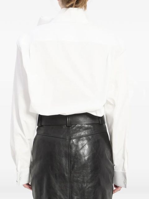 Saint Laurent lavallière-collar cotton shirt - White