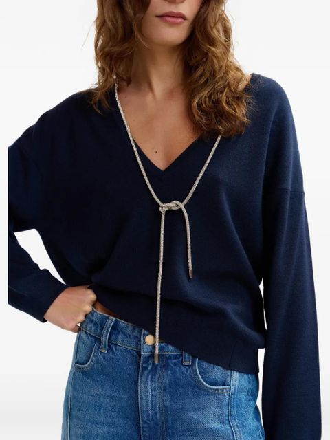 Essentiel Antwerp rhinestone-strap sweater - Blue