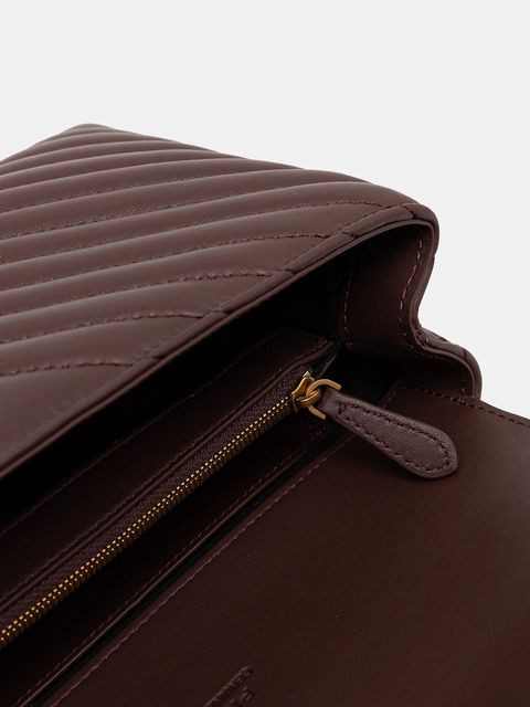 Pinko torebka skórzana kolor brązowy 100043 A0GK