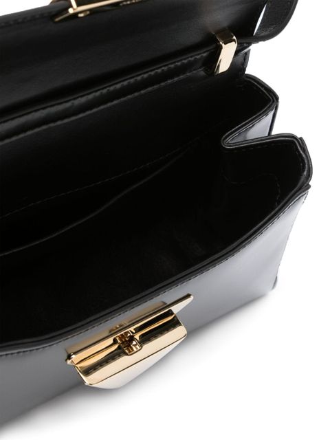 Prada triangle-logo leather shoulder bag - Black