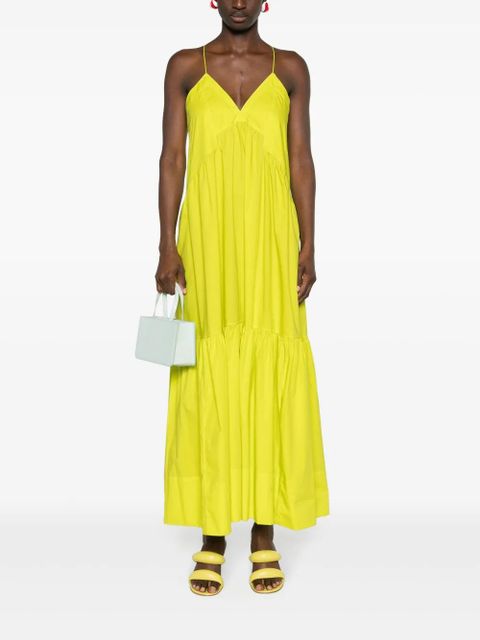 TWINSET ruched-detail poplin maxi dress - Green - zdjęcie produktu nr 2