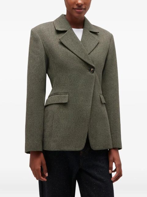GANNI notched-lapels blazer - Green