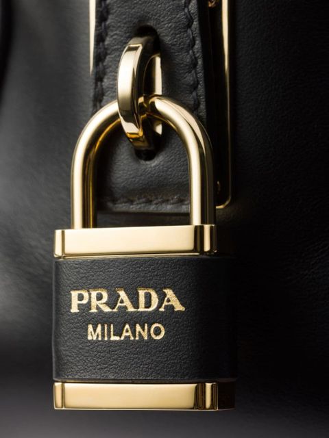 Prada medium re-nylon and leather tote bag - Black