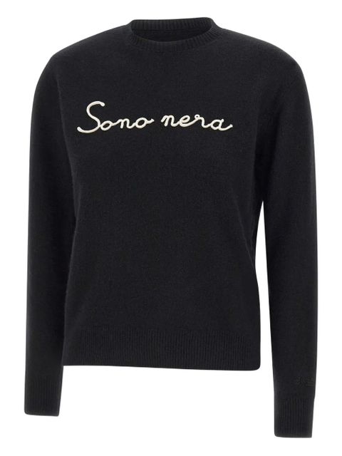 MC2 Saint Barth embroidered crew neck knitted top - Black - zdjęcie produktu nr 1