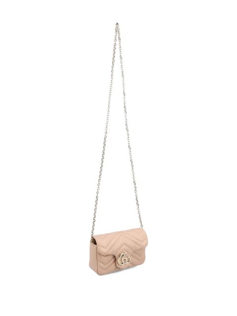 Gucci Chevron logo calfskin shoulder bag - Neutrals