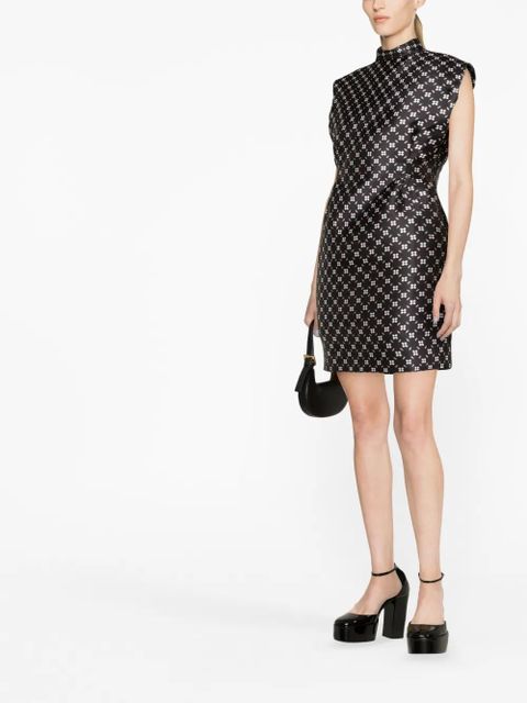 Lanvin floral-print satin minidress - Black