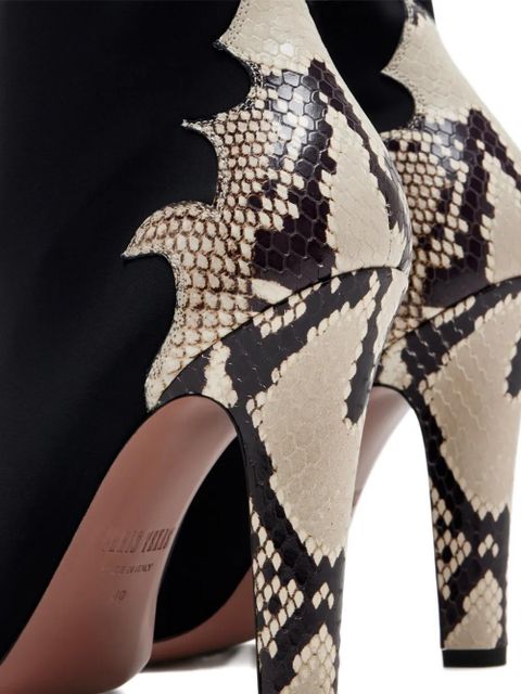 Paris Texas Belle snakeskin-effect ankle boots - Black