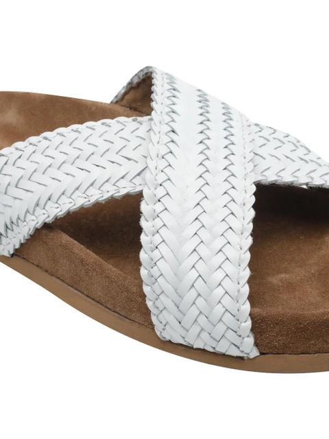 DRAGON DIFFUSION woven round-toe sandals - White