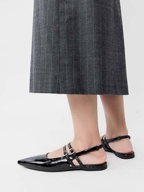 Vagabond Shoemakers baleriny skórzane HERMINE kolor czarny z odkrytą piętą 5733-260-20