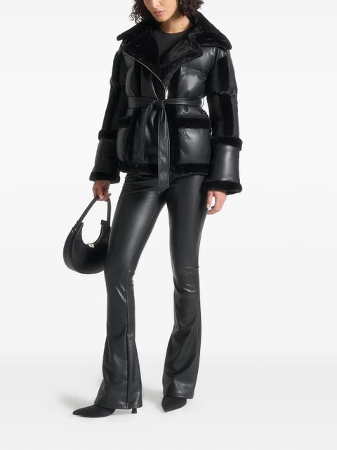 Manière De Voir Blair belt-detail biker jacket - Black