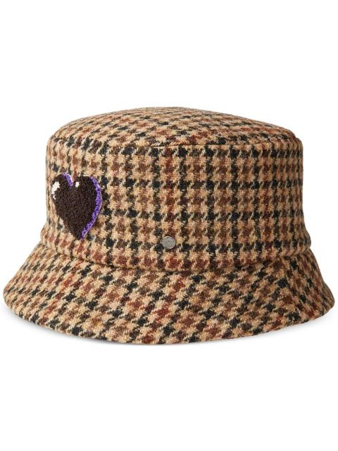 Maison Michel Axel shepherd's-check bucket hat - Brown - zdjęcie produktu nr 1