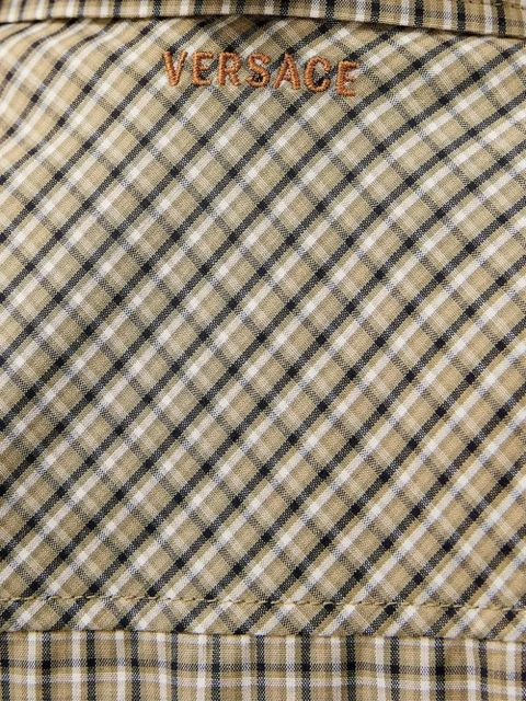 Versace check frayed shirt - Neutrals - zdjęcie produktu nr 2