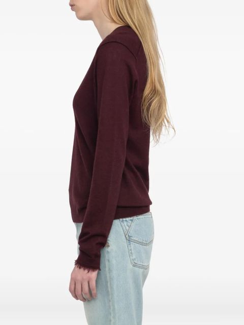 Zadig&Voltaire Rivy V-neck long-sleeve sweater - Red