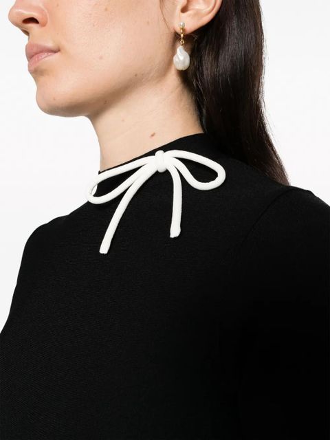 Valentino Garavani bow-embellished knit minidress - Black