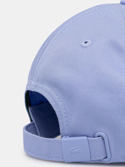 Lacoste czapka z daszkiem bawełniana kolor niebieski gładka RK0440