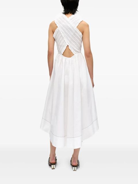 GANNI square-neck midi dress - White