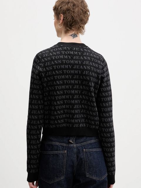 Tommy Jeans kardigan damski kolor czarny lekki DW0DW22030