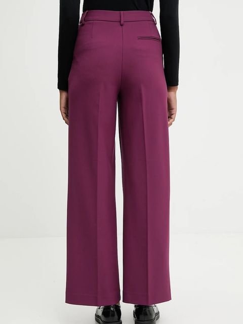 United Colors of Benetton spodnie damskie kolor fioletowy proste high waist 4L4HDF07F - zdjęcie produktu nr 2