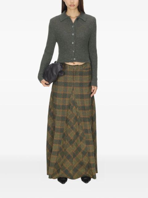 OUR LEGACY check-pattern pleated skirt - Green - zdjęcie produktu nr 2