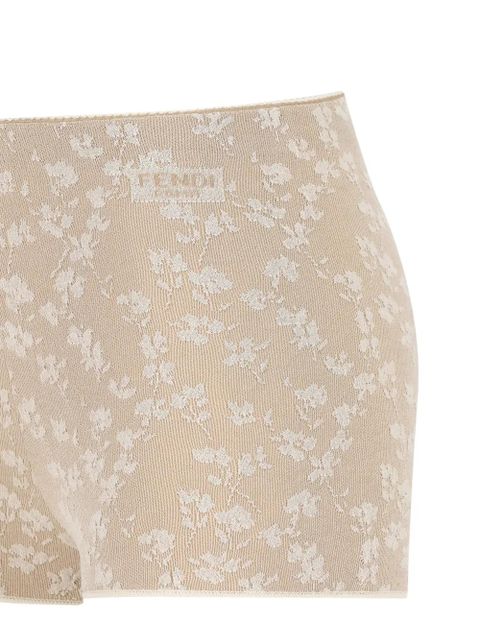 FENDI floral-lace jacquard shorts - Neutrals - zdjęcie produktu nr 2