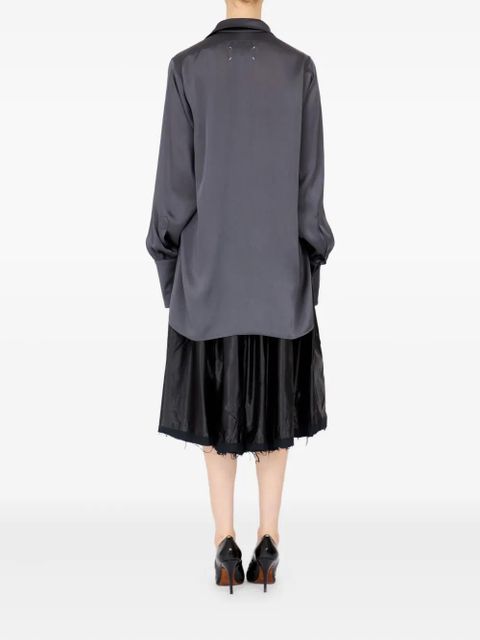 Maison Margiela long-sleeved satin shirt - Grey