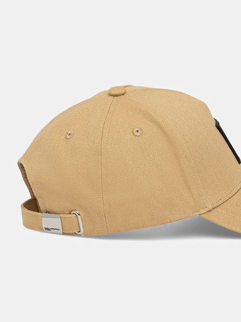 Karl Lagerfeld Jeans czapka z daszkiem bawełniana kolor beżowy gładka A1M33001