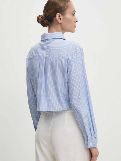 Answear.LAB koszula bawełniana damska kolor niebieski relaxed z kołnierzykiem klasycznym