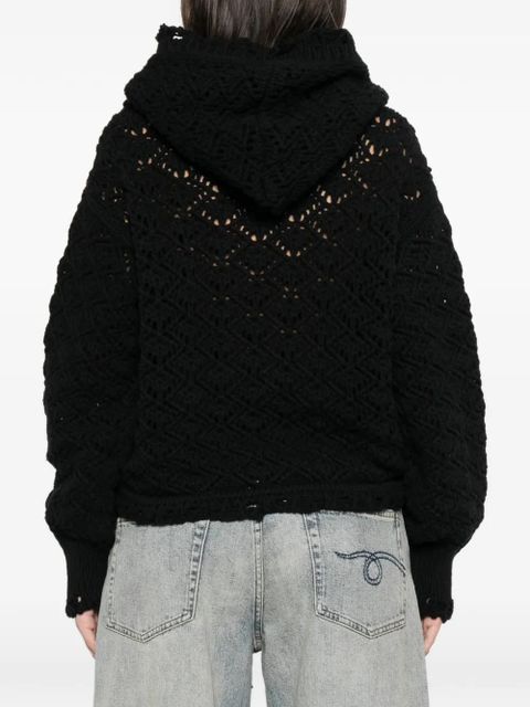 Blumarine crochet-knit cardigan - Black