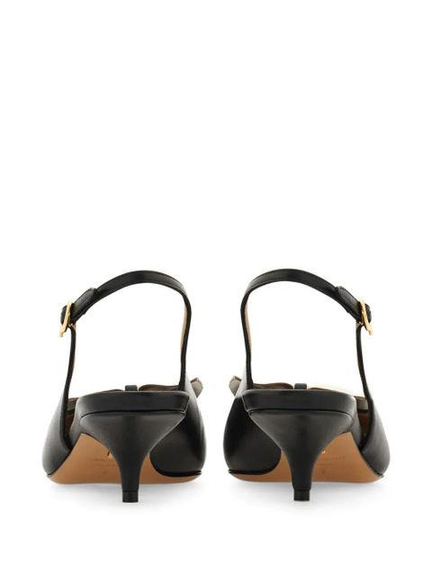 Ferragamo soft bow slingbacks - Black