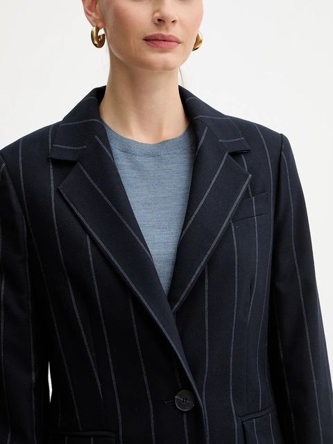 MAX&Co. marynarka kolor granatowy jednorzędowa wzorzysta 2526046033200