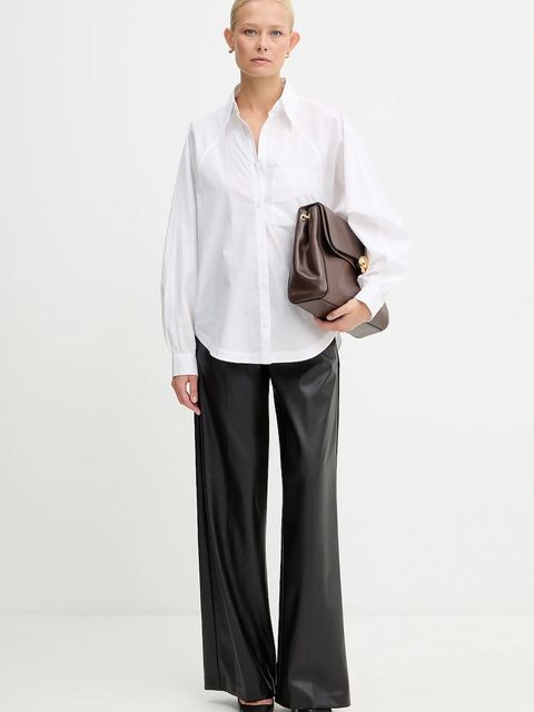 BOSS Orange koszula bawełniana damska kolor biały relaxed z kołnierzykiem klasycznym 50552163 - zdjęcie produktu nr 2