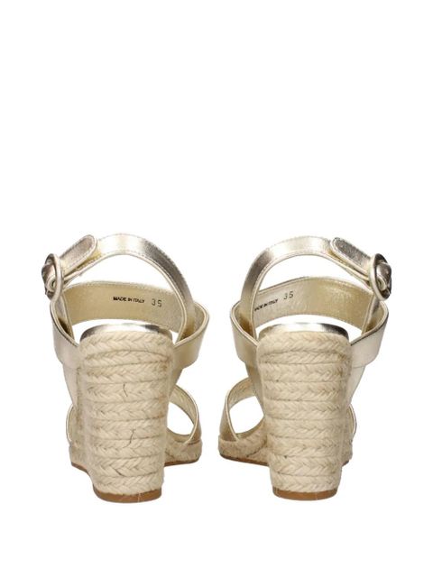 Prada leather wedge sandals - Gold