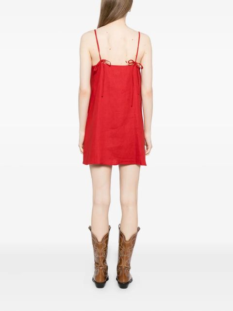 Reformation Aubree linen dress - Red - zdjęcie produktu nr 2