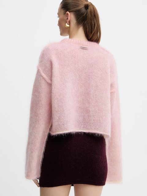 Pinko sweter z dodatkiem moheru kolor różowy lekki 105945 A2YF - zdjęcie produktu nr 2
