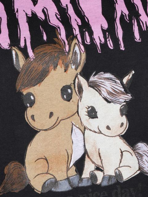 GANNI graphic long-sleeve T-shirt - Black