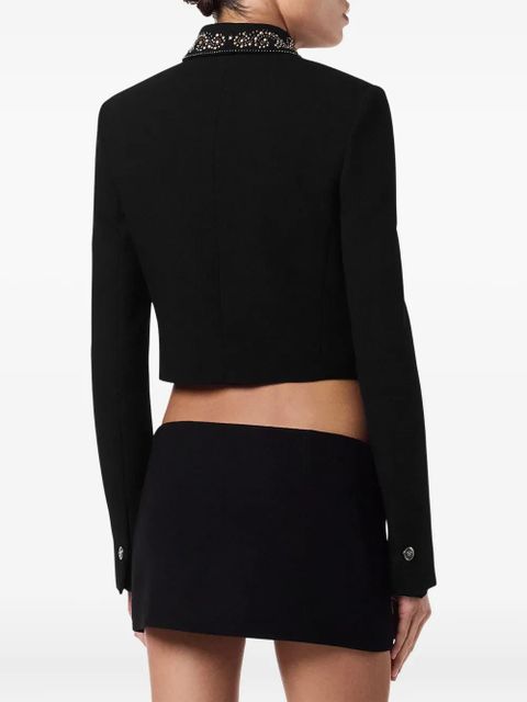 Versace embellished-pocket jacket - Black