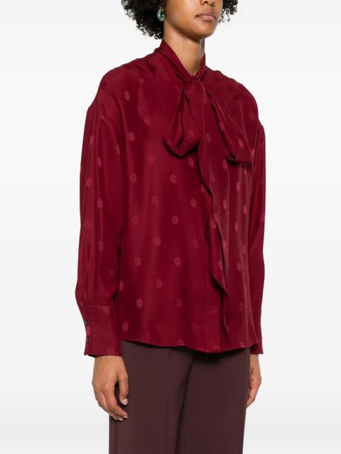 ETRO dotted-print tie-neck blouse - Red