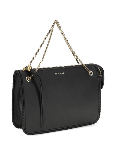 ETRO braided-trim leather crossbody bag - Black
