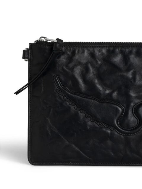 Zadig&Voltaire Angel Wings leather clutch bag - Black