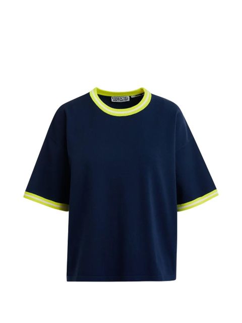Essentiel Antwerp contrast-trim T-shirt - Blue - zdjęcie produktu nr 2