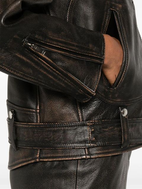 Alexander McQueen leather jacket - Brown