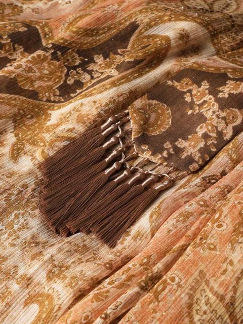 ZIMMERMANN Carousel paisley-print tassel-detail maxi dress - Neutrals - zdjęcie produktu nr 2