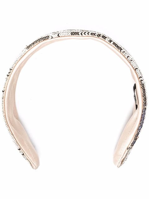 Miu Miu sequin-embellished wide headband - Gold - zdjęcie produktu nr 1