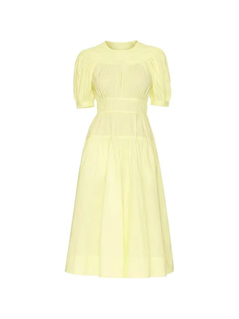 Ulla Johnson Marte puffed-sleeve tiered midi dress - Yellow - zdjęcie produktu nr 1