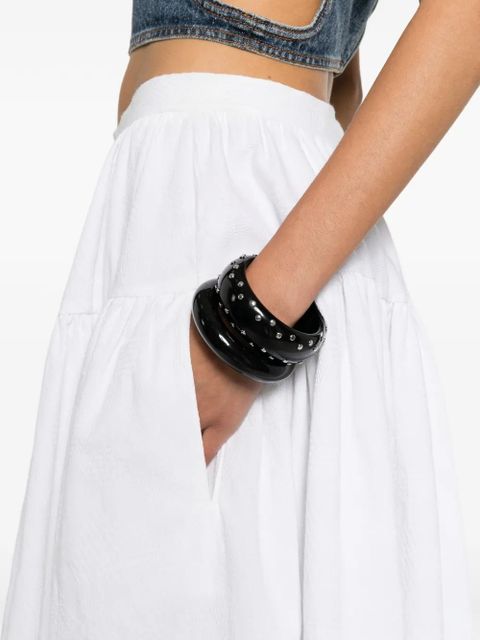 Chloé gathered flared midi skirt - White