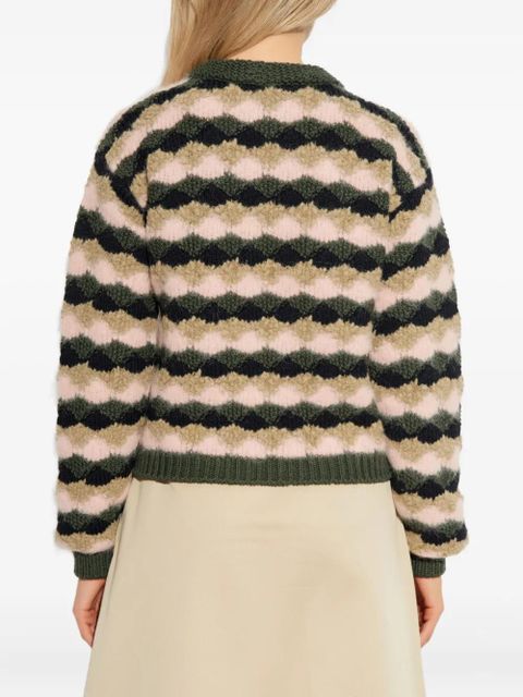 Moncler Grenoble striped-pattern sweater - Pink