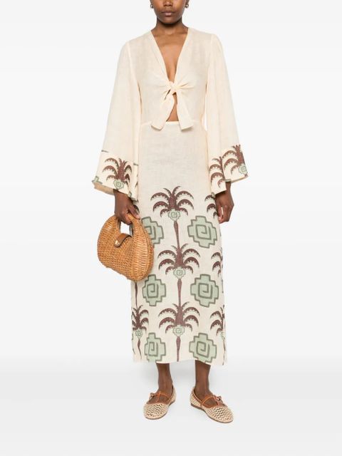 Johanna Ortiz Sailing Flags midi dress - Neutrals - zdjęcie produktu nr 2