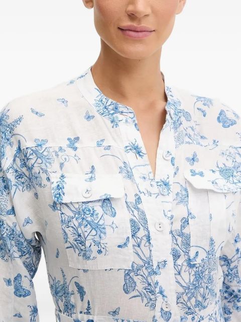 MC2 Saint Barth floral-print belted playsuit - White