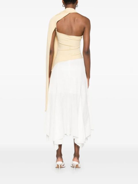 Aya Muse asymmetric draped-detail blouse - Neutrals